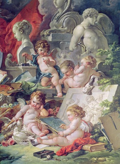 Genius Teaching the Arts, 1761 (detail) by François Boucher
